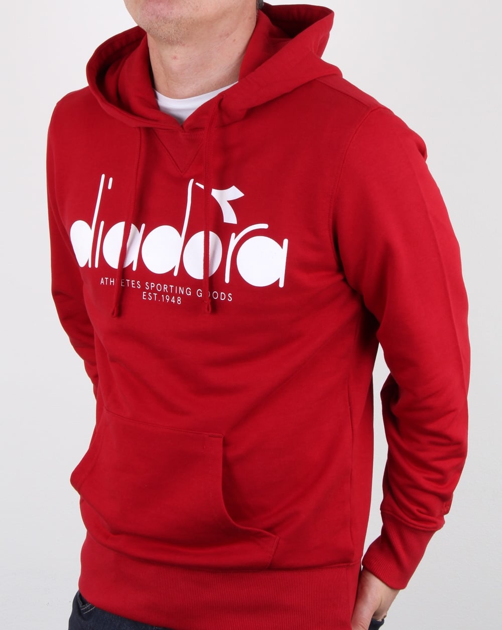 Diadora Logo Hoodie Red