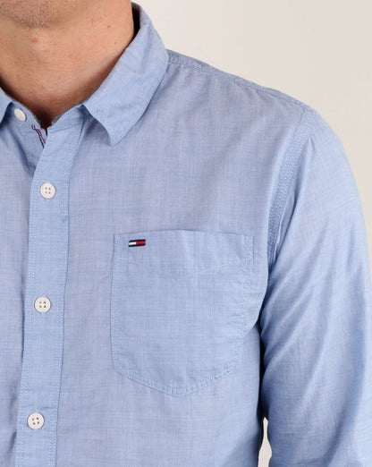 Tommy Hilfiger End On End Shirt Blue Cobalt