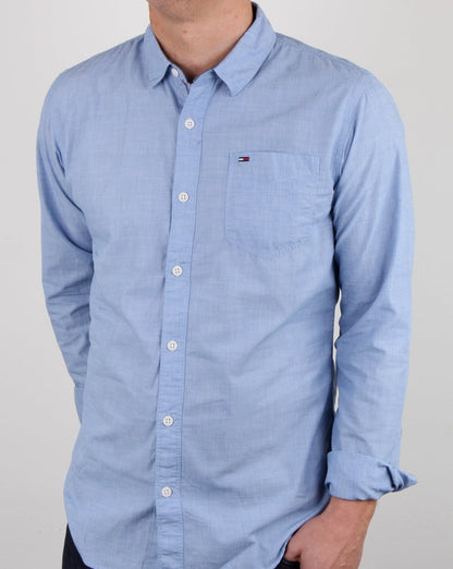 Tommy Hilfiger End On End Shirt Blue Cobalt