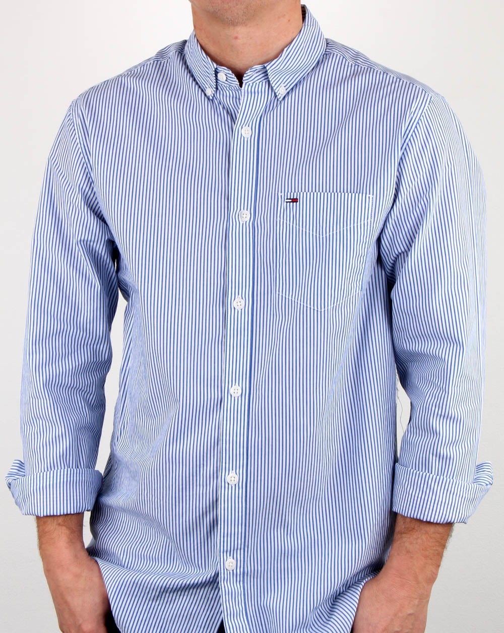 Tommy Hilfiger Classic Stripe Shirt White Blue