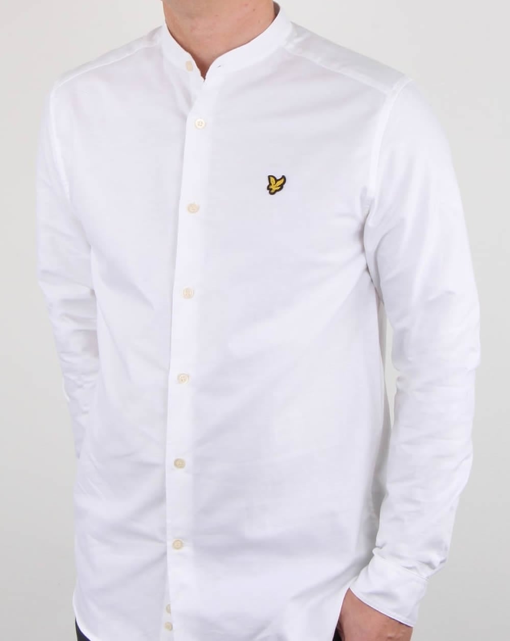 Lyle And Scott Grandad Collar Shirt White