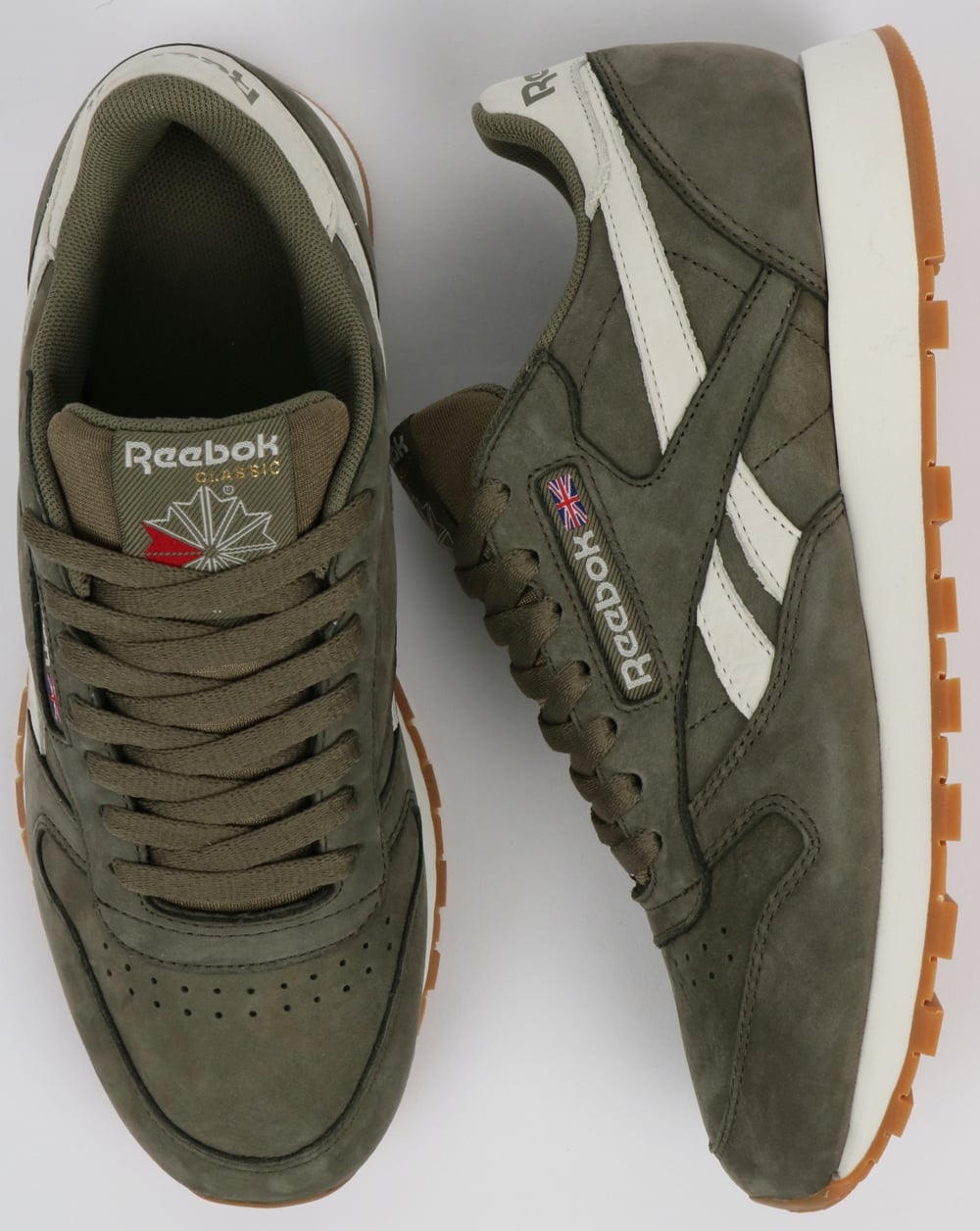 Reebok Classic Leather TL Trainers Washed Olive/Chalk