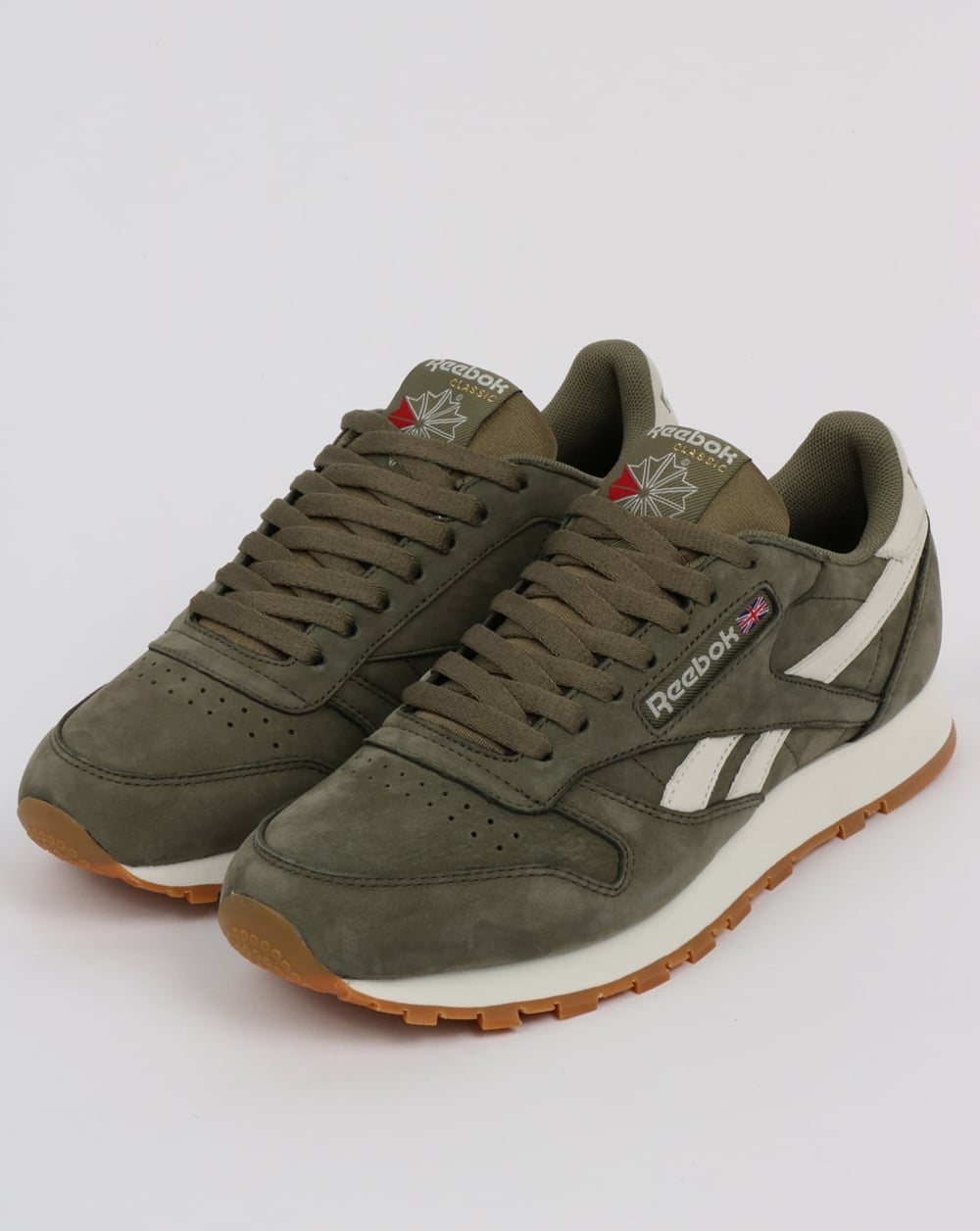 Reebok Classic Leather TL Trainers Washed Olive/Chalk