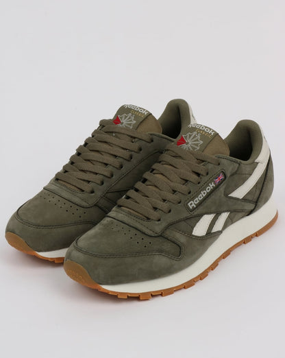 Reebok Classic Leather TL Trainers Washed Olive/Chalk