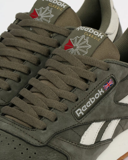 Reebok Classic Leather TL Trainers Washed Olive/Chalk
