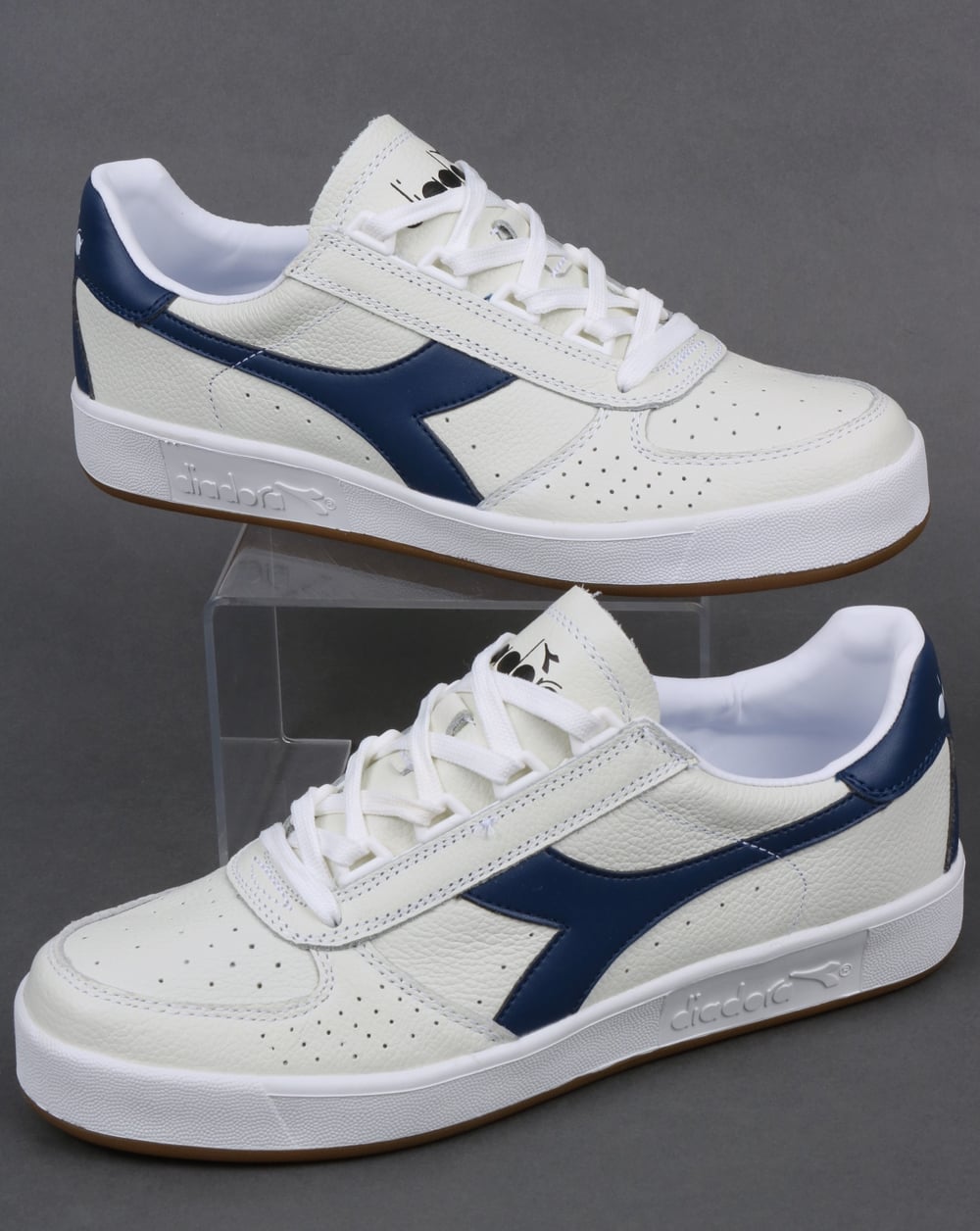 Diadora B. Elite L Trainers White/Navy - Gum