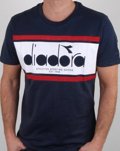 Diadora Spectra T Shirt Blue Denim/white/red Salsa
