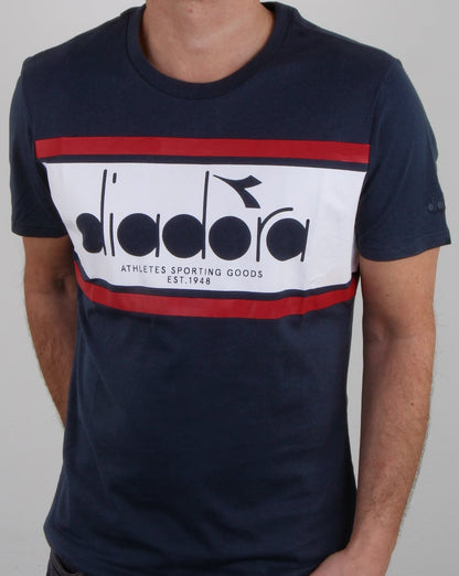 Diadora Spectra T Shirt Blue Denim/white/red Salsa