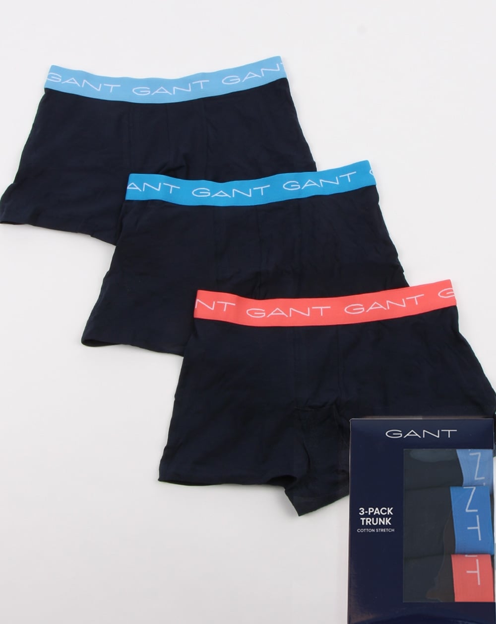 Gant 3 Pack Cotton Trunks Lava Blue