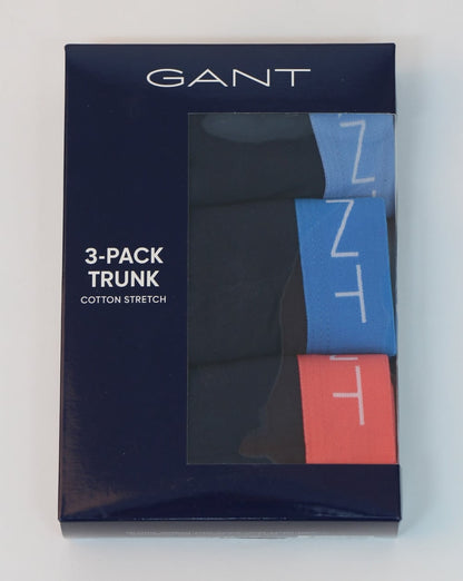 Gant 3 Pack Cotton Trunks Lava Blue