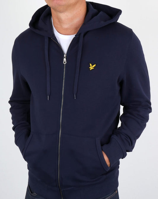 Lyle And Scott Zip Through Hoodie Navy