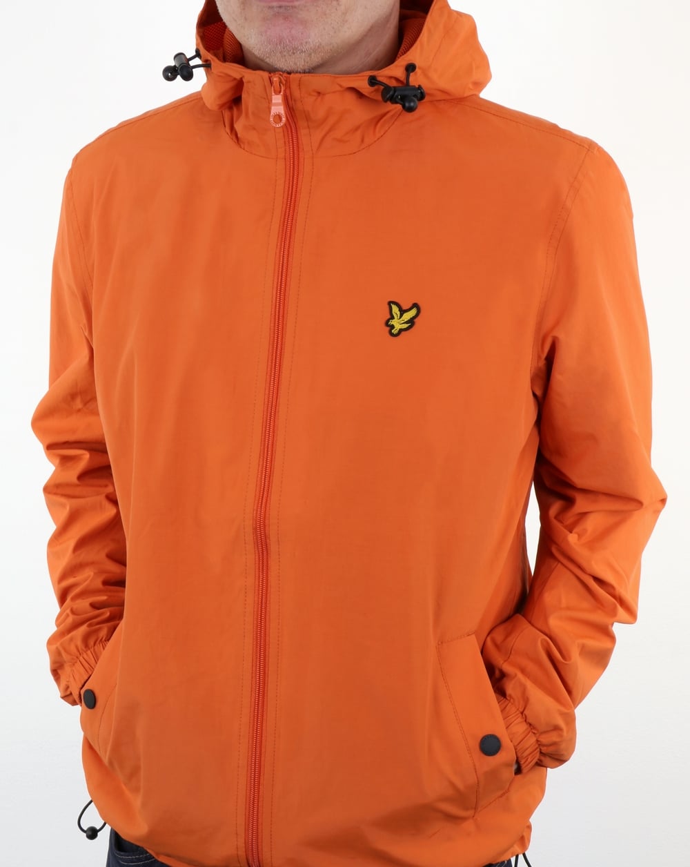 Lyle And Scott Zip Through Hooded Jacket Orange