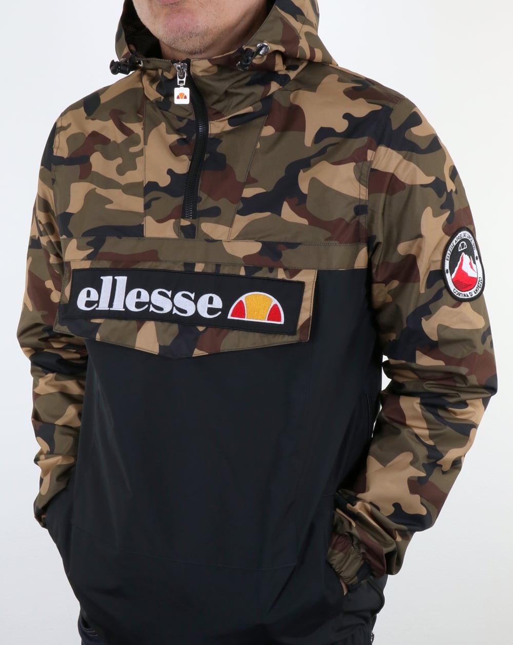 Ellesse Quarter Zip Overhead Jacket Camo