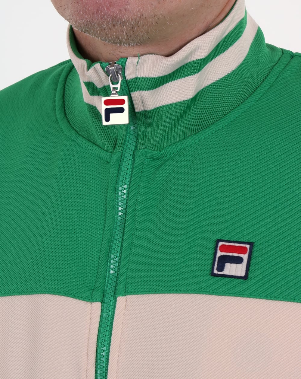 Fila Vintage Tiebreaker Track Top Gardenia/Green