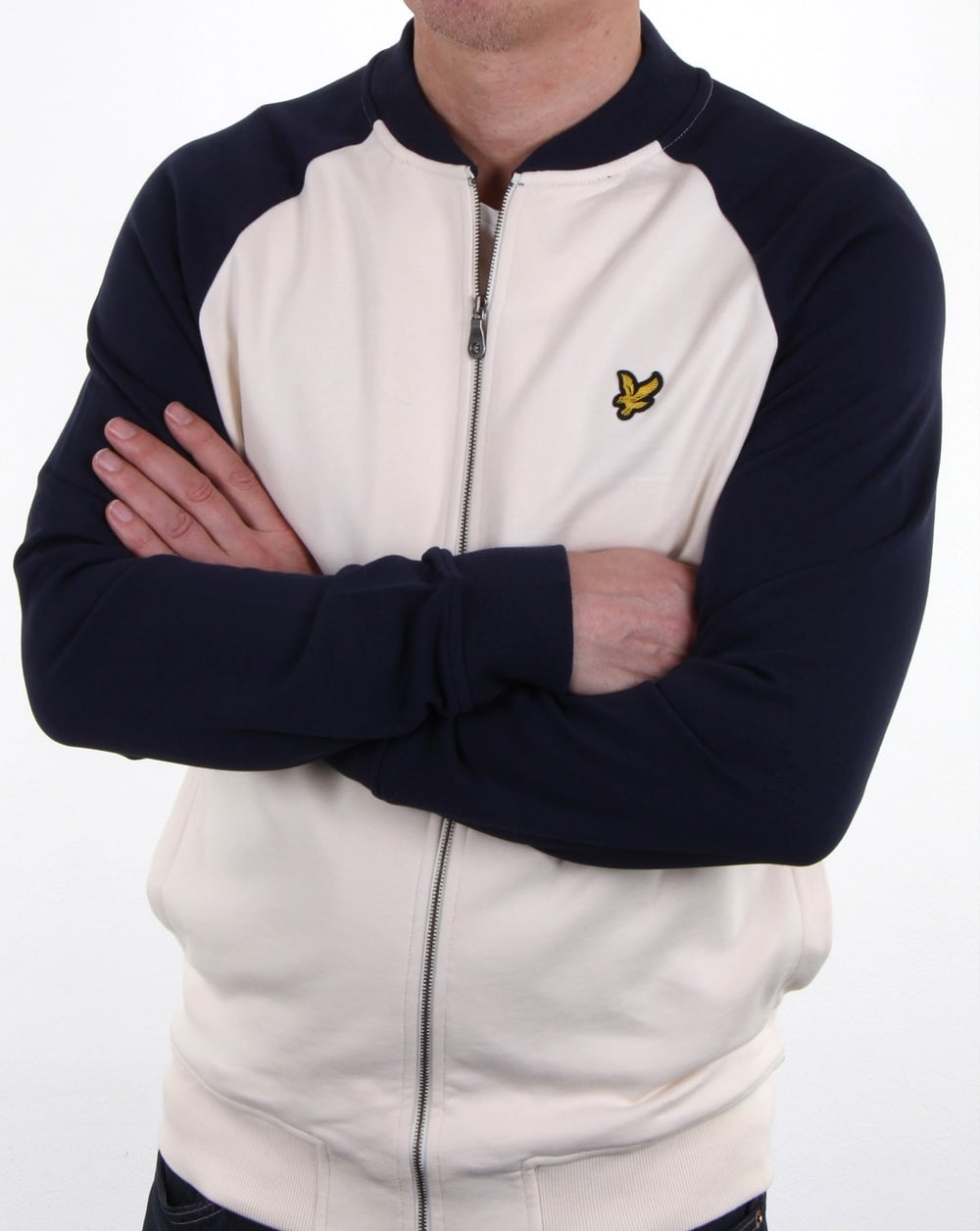 Lyle And Scott Bomber Sweatshirt Seashell White