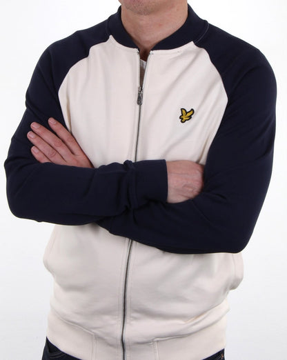 Lyle And Scott Bomber Sweatshirt Seashell White