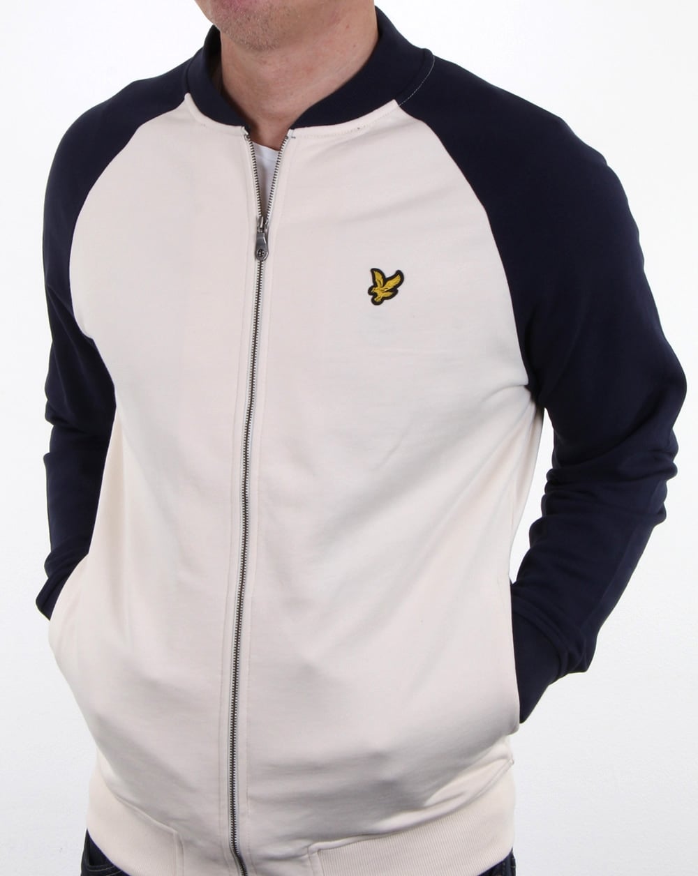 Lyle And Scott Bomber Sweatshirt Seashell White