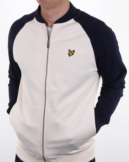Lyle And Scott Bomber Sweatshirt Seashell White