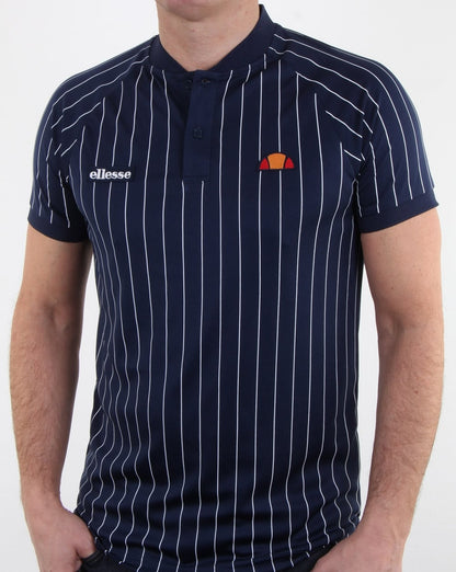 Ellesse Pin-Stripe Polo Shirt Navy