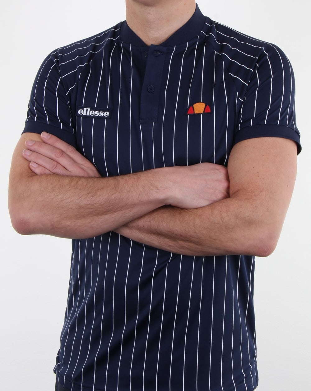 Ellesse Pin-Stripe Polo Shirt Navy