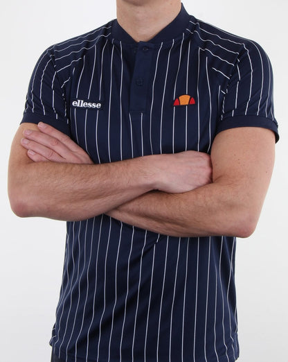 Ellesse Pin-Stripe Polo Shirt Navy