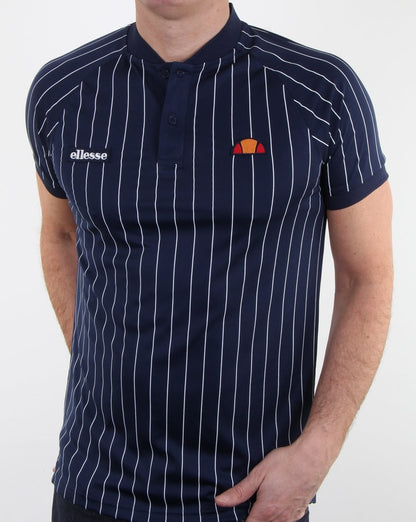 Ellesse Pin-Stripe Polo Shirt Navy