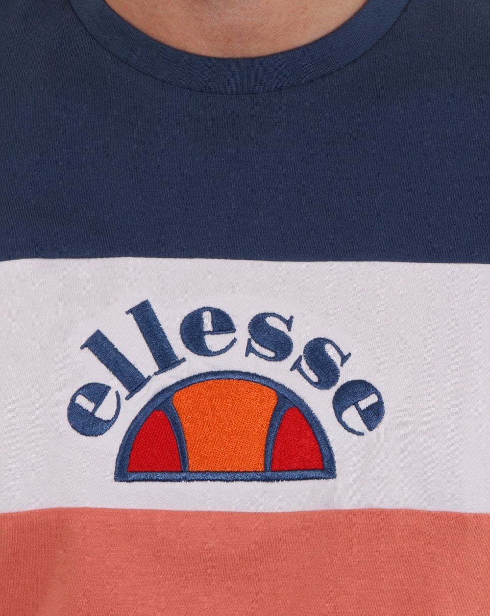 Ellesse Block T Shirt Peach/white/blue