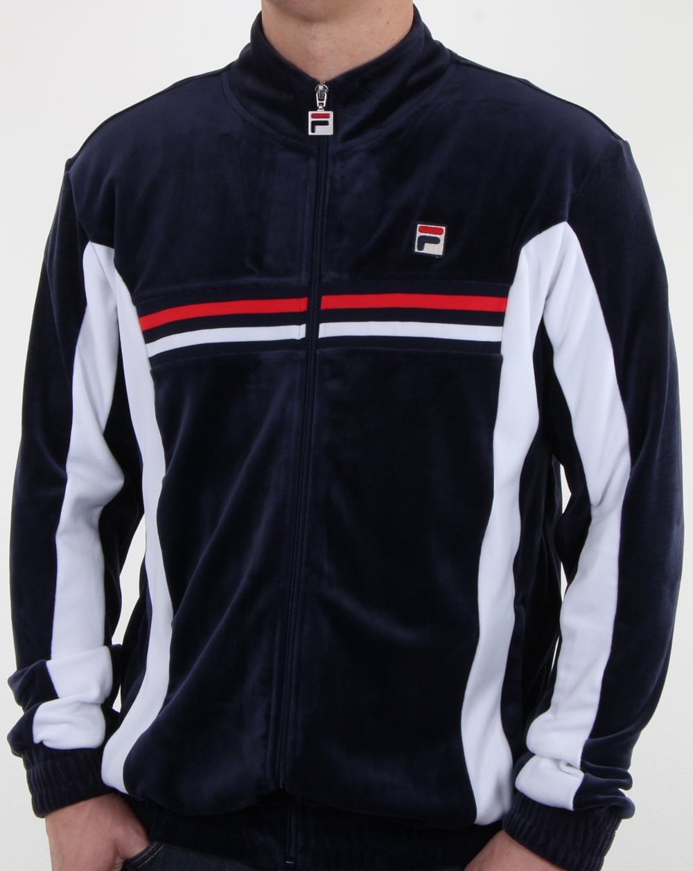 Fila Vintage Velour Track Top Navy