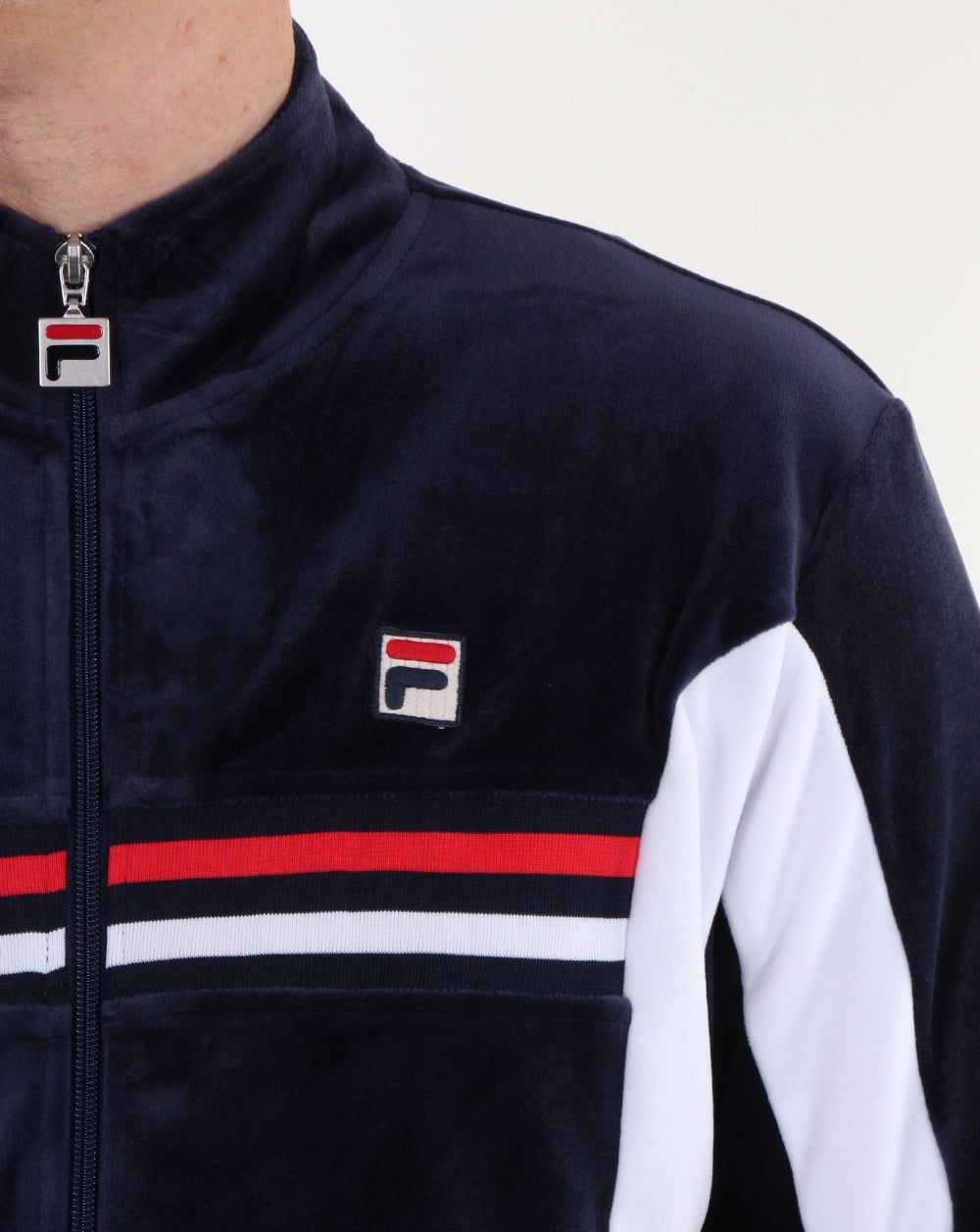 Fila Vintage Velour Track Top Navy