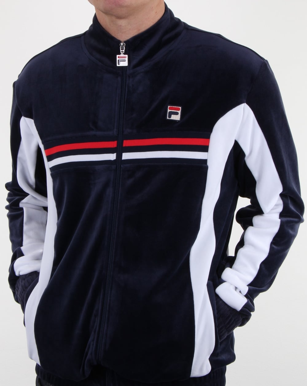 Fila Vintage Velour Track Top Navy