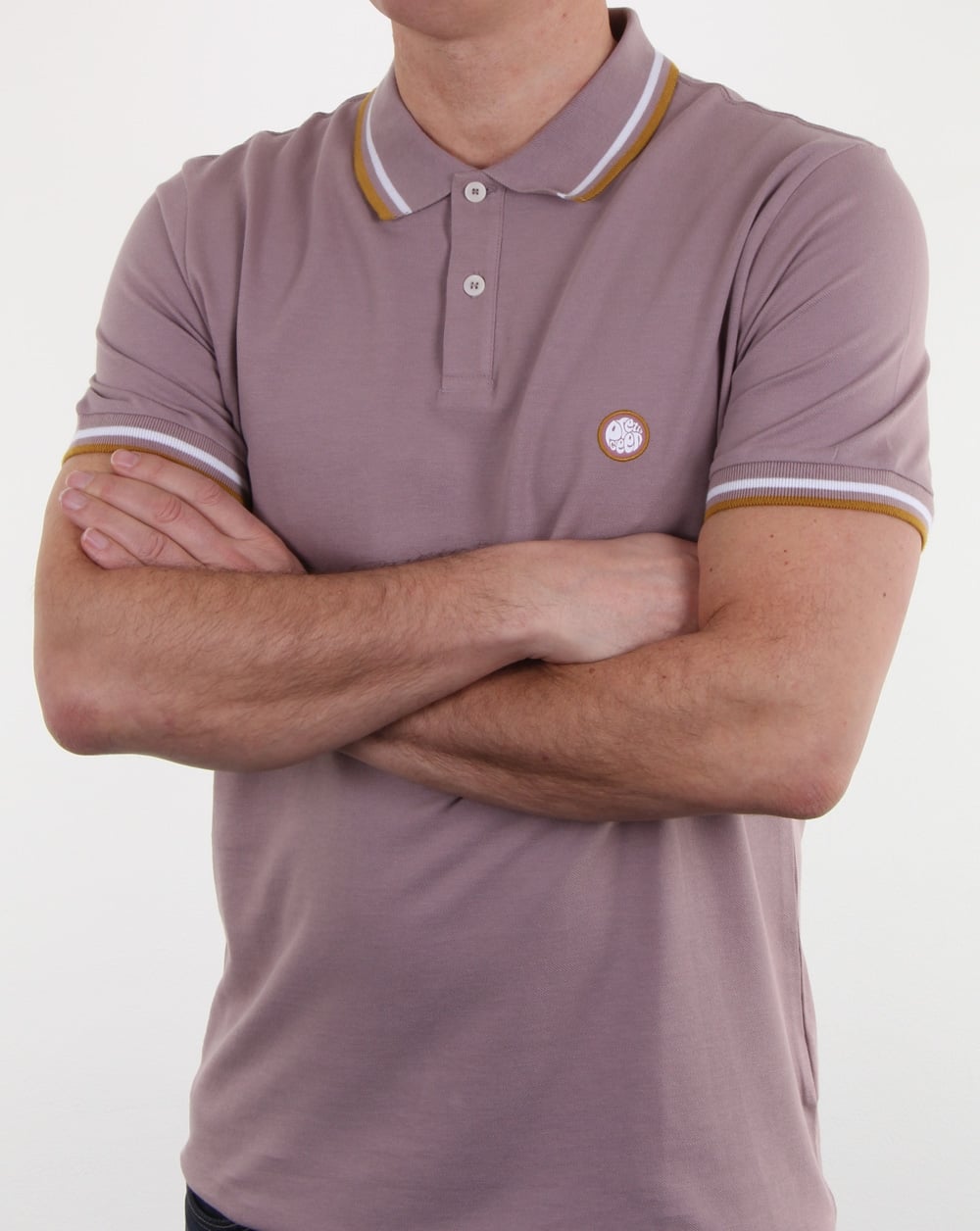 Pretty Green Bassline Polo Shirt Dusty Pink