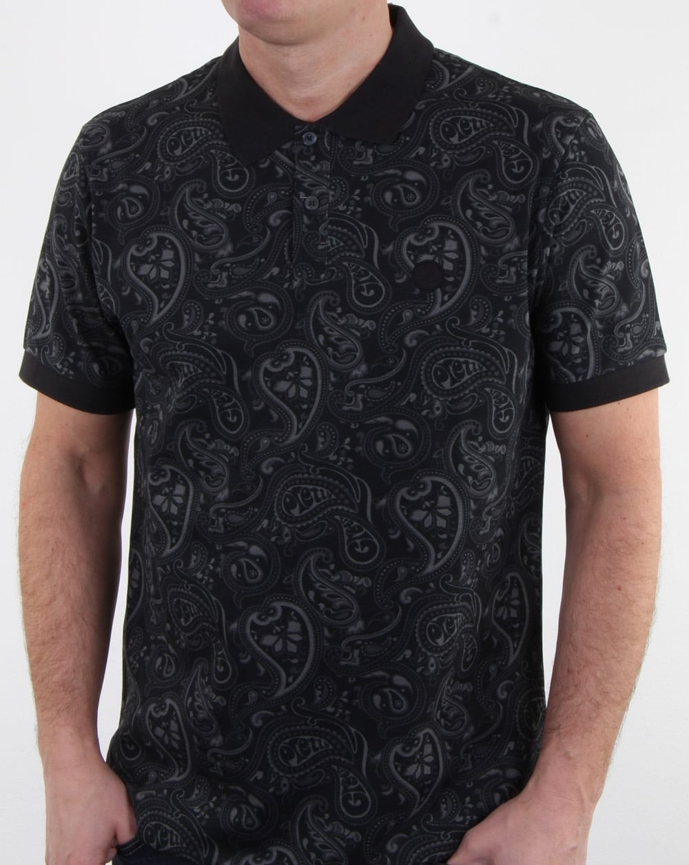 Pretty Green Ranson Paisley Polo Shirt Black Paisley