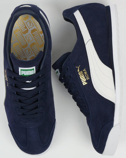 Puma Roma Suede Trainers Peacoat/White