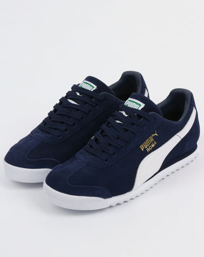 Puma Roma Suede Trainers Peacoat/White