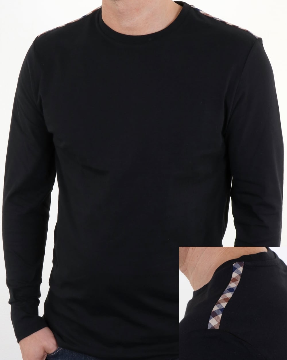 Aquascutum Southport Long Sleeve T Shirt Black
