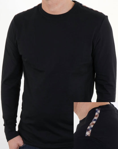 Aquascutum Southport Long Sleeve T Shirt Black