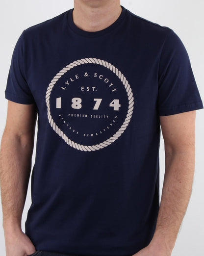 Lyle And Scott Graphic Print T Shirt Navy