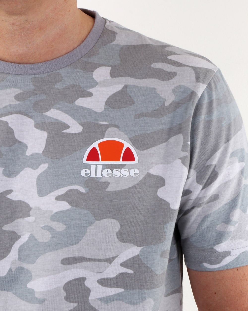 Ellesse Canaletto T Shirt Grey Camo