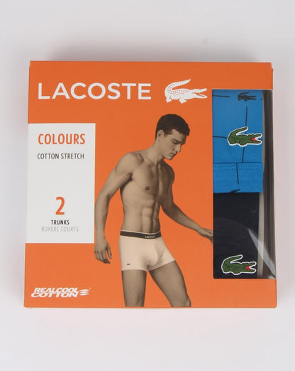 Lacoste Twin Pack Boxer Shorts Navy/brill Blue