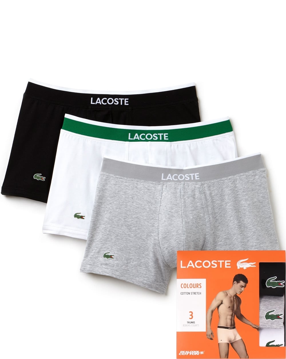 Lacoste Triple Pack Boxer Shorts Black/white/grey