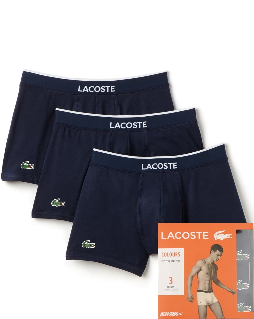 Lacoste Triple Pack Boxer Shorts Navy