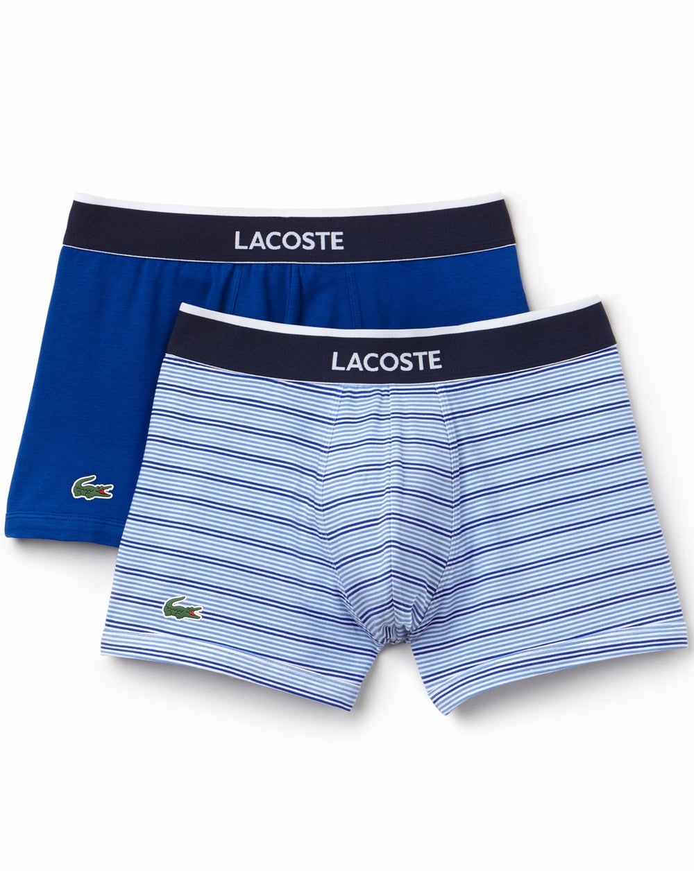 Lacoste Twin Pack Boxer Shorts Stripe/Blue