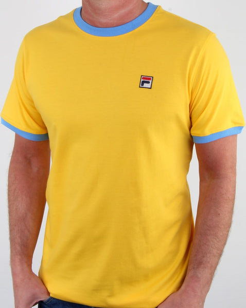 Fila Vintage Marconi T Shirt Yellow/lake Blue