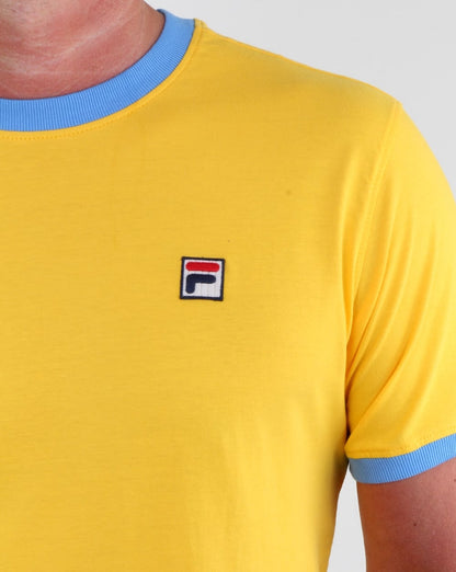 Fila Vintage Marconi T Shirt Yellow/lake Blue