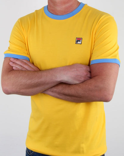 Fila Vintage Marconi T Shirt Yellow/lake Blue