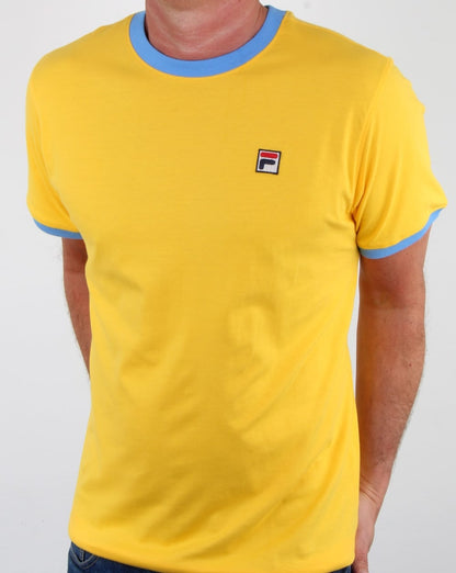 Fila Vintage Marconi T Shirt Yellow/lake Blue