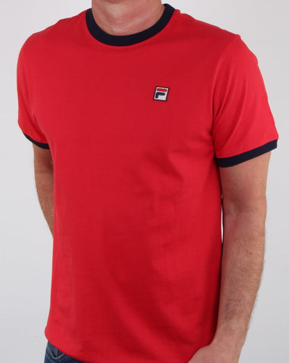 Fila Vintage Marconi T Shirt Red/navy