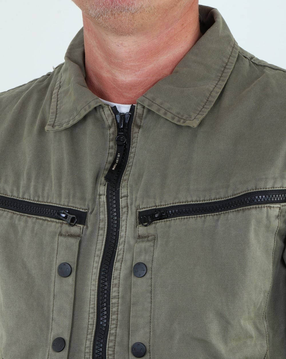 Marshall Artist Garment Dyed Overshirt Khaki