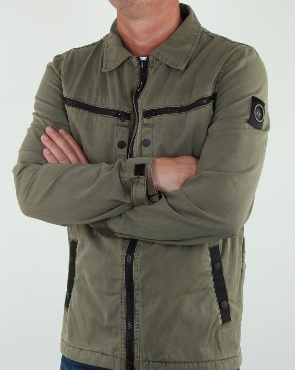Marshall Artist Garment Dyed Overshirt Khaki