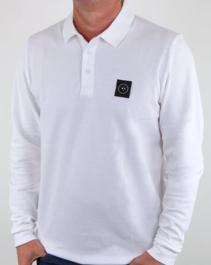 Marshall Artist Siren Long Sleeve Polo Shirt White